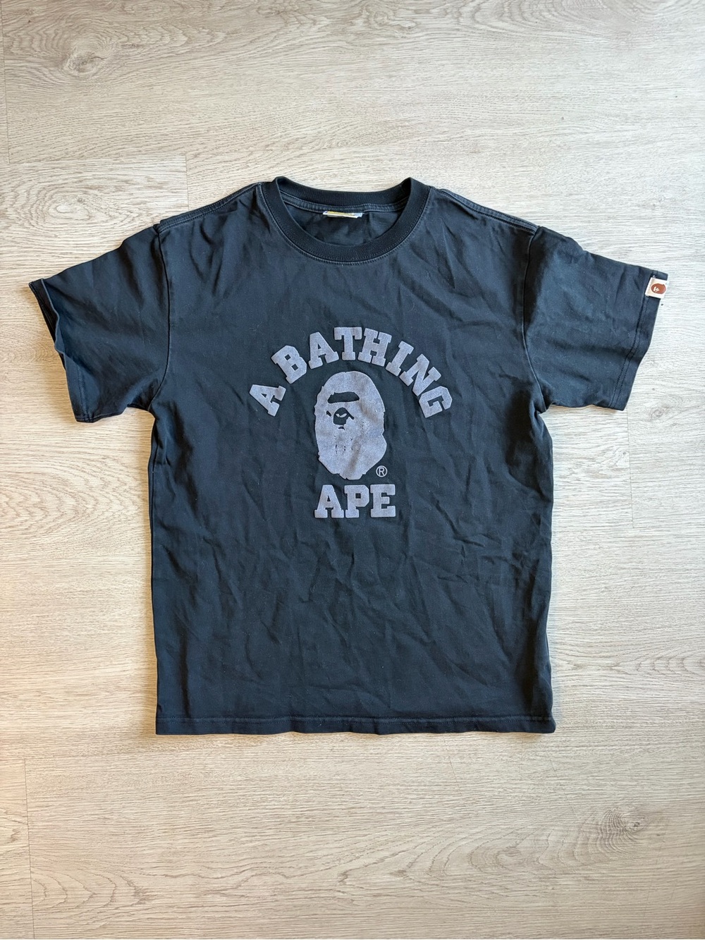Bape Black Crewneck Logo Tee